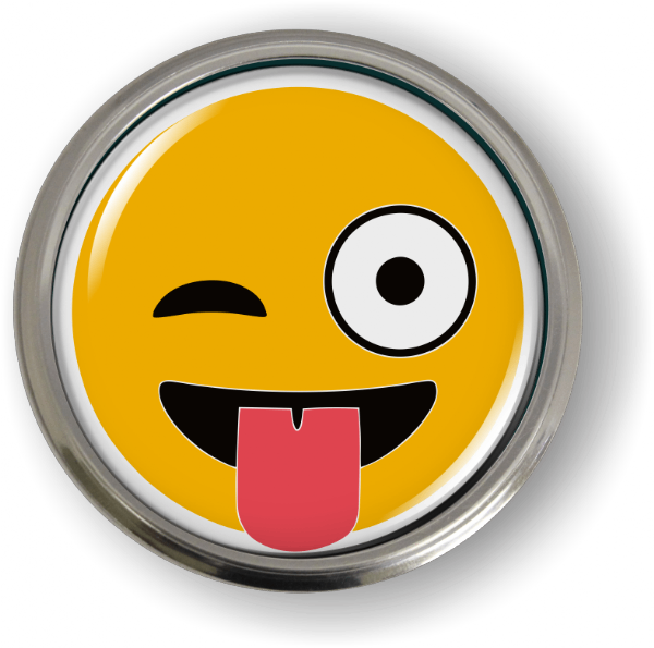 Smiley Face 3D Domed Emblem
